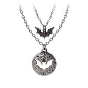 Moon And Bat Friendship Necklace Alchemy Gothic Luna Roost Pendant